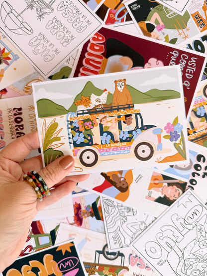 Postales Coloreables "Llegó Carta"