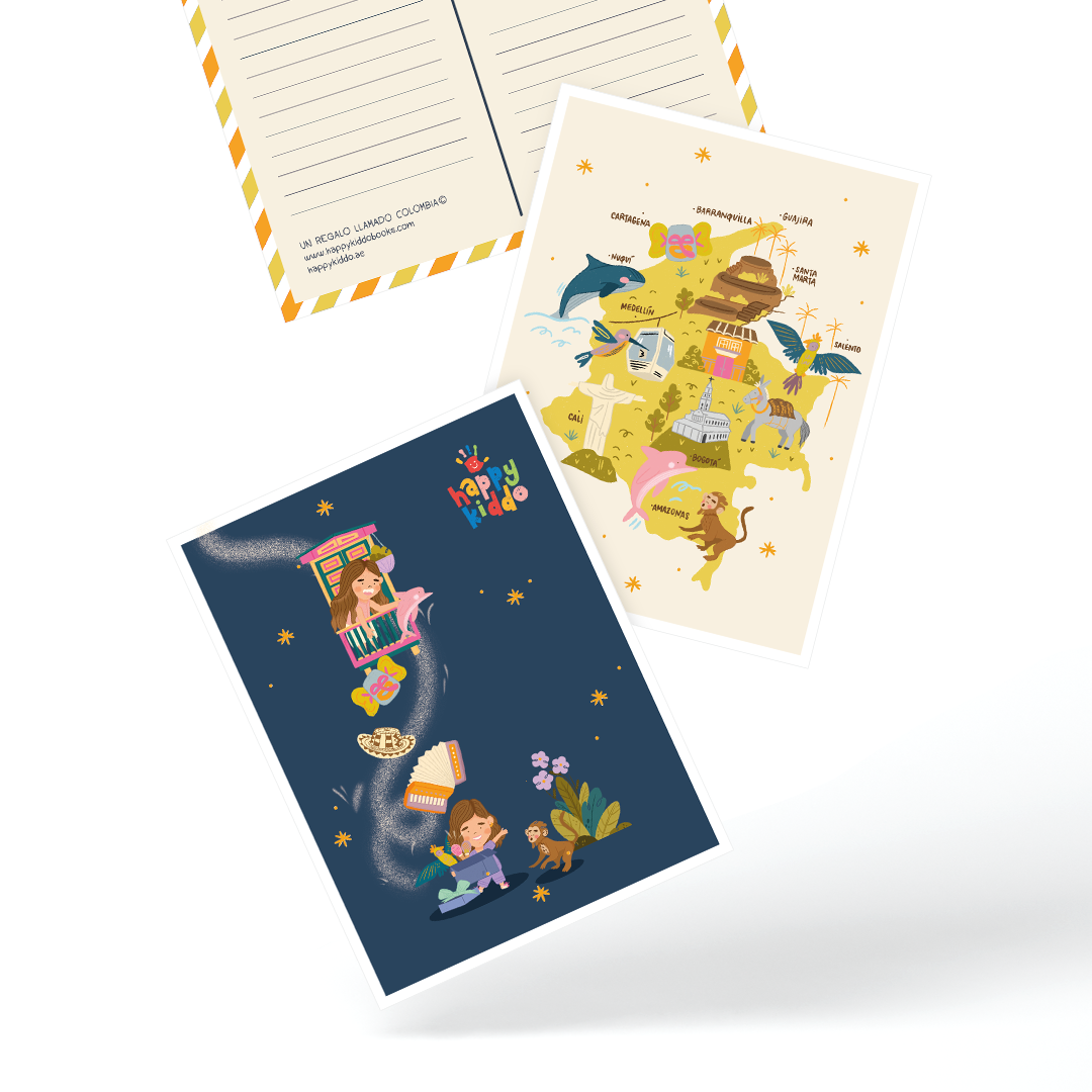 Kit Un regalo llamado Colombia - incluye libro, stickers y postales